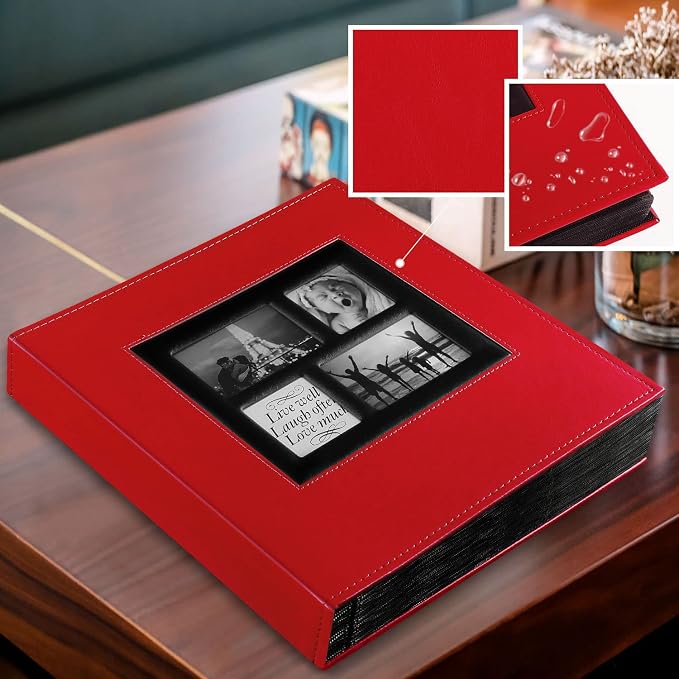 Ywlake Photo Album 4x6 500 Pockets Photos, Extra Large Capacity Family Wedding Picture Albums Holds 500 Horizontal and Vertical Photos Red - Image 3