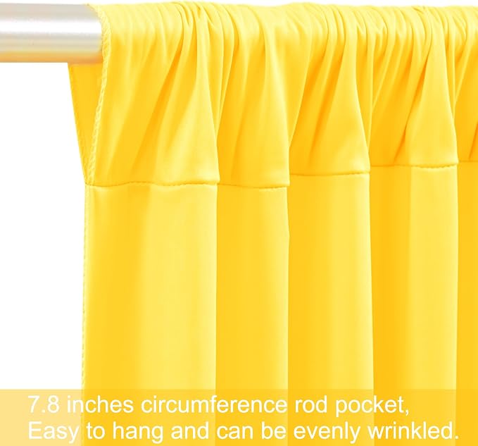 10 Panels Yellow Backdrop Curtains for Wedding Party Wrinkle Free Backdrops Curtain Drapes Fabric Decorations Photo Back Drop Cloth for Baby Shower Photography Stage Reception 50ft(W) x 12ft(H) - Image 8