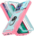 Gritup for Motorola Moto G Stylus 5G 2026 Case: G Stylus 5G 2025 Case with Screen Protector*2 [Magnetic Stand] [Slide Camera Cover] Shock Proof Military-Grade para G Stylus-5G-2025 Green+Pink by Gritup