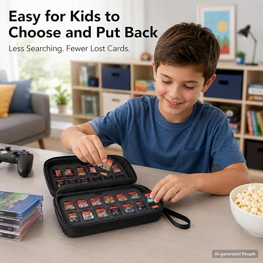 Game Card Case for Nintendo Switch, 72 Games and 144 MicroSD Cards, Black | Hard EVA Memory Card Organizer with Removable EVA-PVC Trays, Fitted Slots and Finger Grooves for Easier Browsing - Image 3