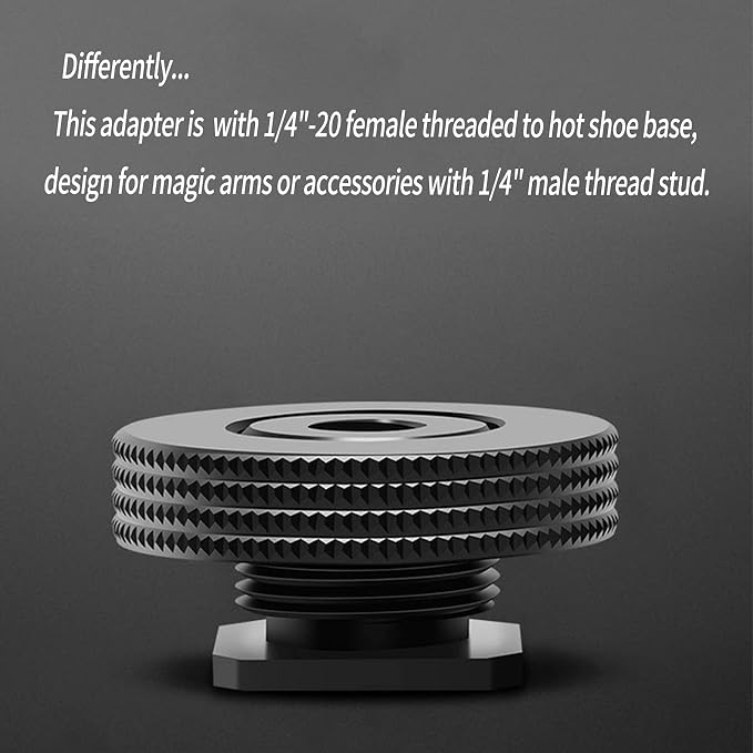 1/4" Female Thread to Hot Shoe Adapter, Atmoshue Hot Shoe Mount Adapter for Magic Arm, Video Light,Monitor - Image 5