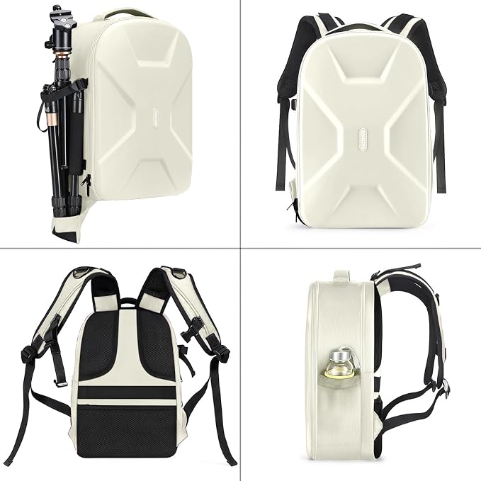 MOSISO Camera Backpack, DSLR/SLR/Mirrorless Photography Camera Bag | 15-16 inch Waterproof Hardshell Case with Tripod Holder&Laptop Compartment Compatible with Canon/Nikon/Sony, Beige - Image 5