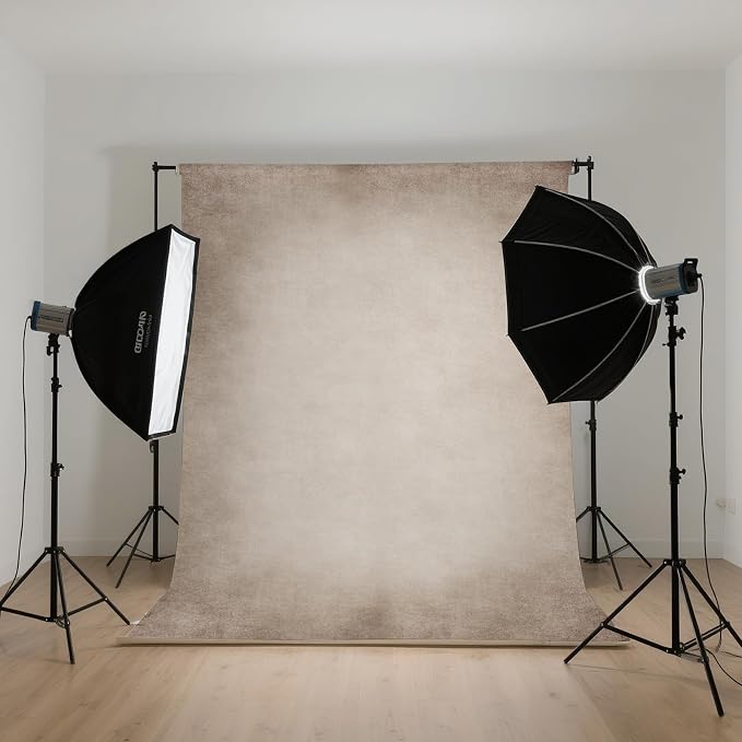 Beige Photography Backdrops for Photoshoot, Abstract Fabric 5x7ft | Vintage Studio Photo Backgrounds, Non Reflective, Easy to Use, for Portrait, Headshot, Product - Image 6