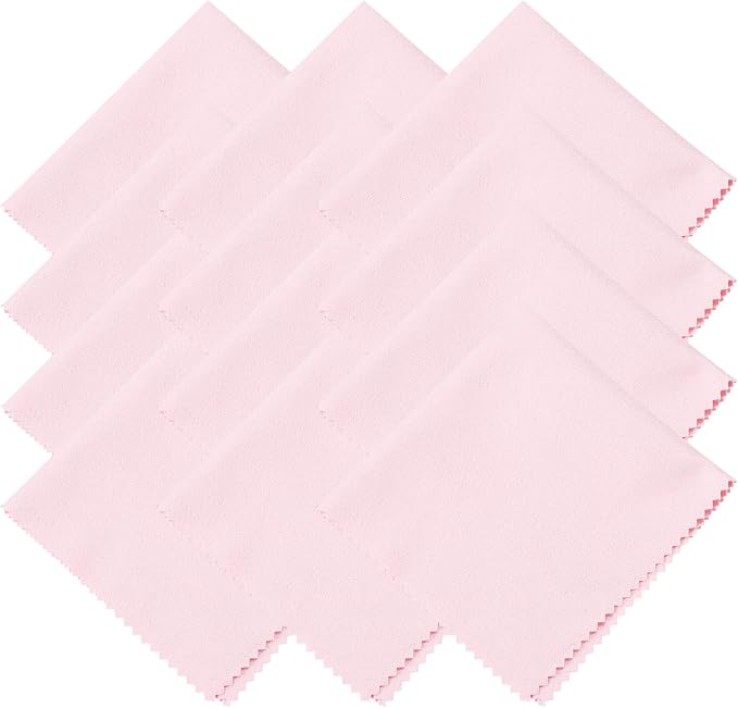 uxcell 12 Pcs Microfiber Cleaning Cloth for Glasses, 11.8 x 11.8 Inch Eyeglass Cleaning Cloth, Glasses Cleaner Wipes for Electronics Lenses Screens Cameras Cell Phones, Pink by uxcell