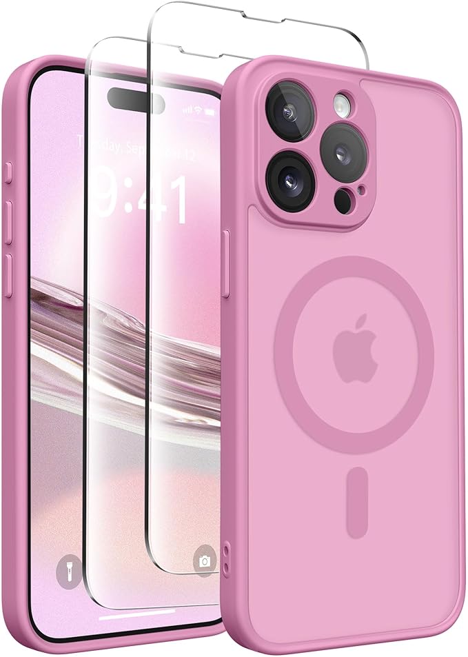 CAPRARO for iPhone 13 Pro Max Case, Compatible with MagSafe | Upgraded [Full Camera Protection] Shockproof Protective Slim Translucent Matte Magnetic Phone Case 6.7'', Grape Purple by CAPRARO