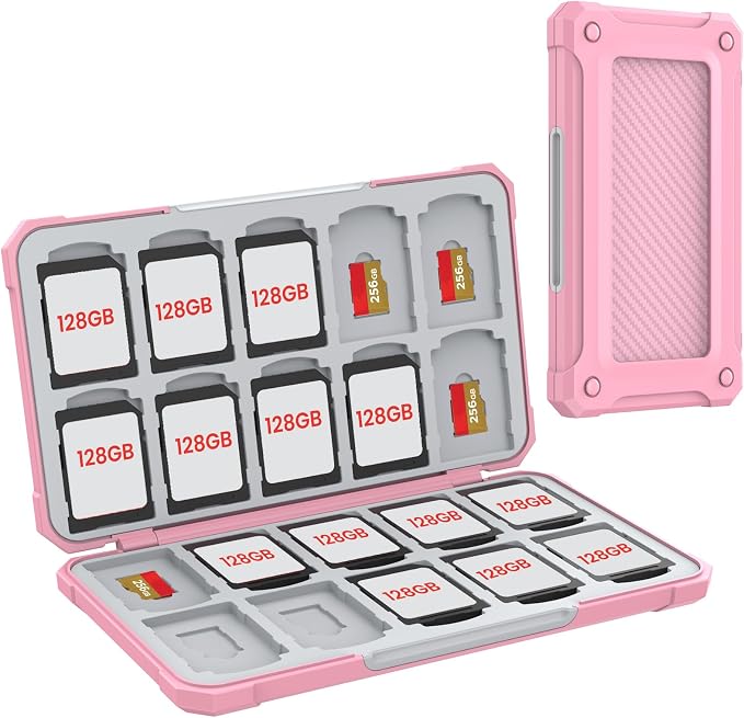 HEIYING SD Card Holder with 40 Precise Slots for SDXC SDHC Micro SD Cards | Portable Game Cards Case, Hard ABS Shell with Soft Silicone Lining, Precise Card Slots,Magnetic Closure for Easy Access by HEIYING