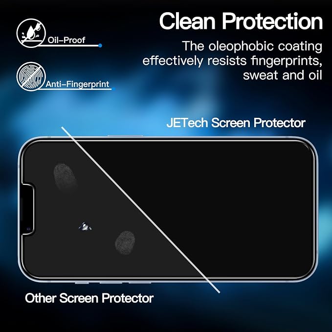 JETech Screen Protector for iPhone 13 Pro, 2+2 Pack | with Camera Lens Protector, HD Clear Tempered Glass, Anti-Scratch Protection, Easy Installation Tool - Image 7