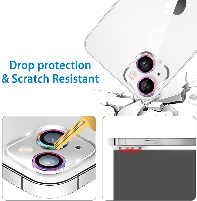 Dengduoduo 3 Pack Tempered Glass Camera Lens Protector for iPhone 13 6.1" & iPhone 13 Mini 5.4", Ultra HD, 9H Hardness, Anti-Scratch, Case Friendly, Easy to Install [No Affect on Night Shots] - Image 4