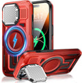 Camera Stand Case for iPhone 14 Pro, [Compatible with MagSafe] [Lens Cover] 2024 Version Military Grade Protective Soft Case for iPhone 14 Pro 6.1 inch Men Women, Red by WASTROYAL