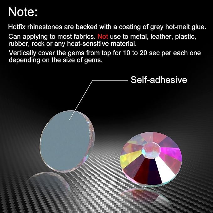 Jollin Hotfix Rhinestones Flatback Crystal Gems 7.2mm SS34, Crystal AB | 288pcs Hot Fix Crystals Glass Rhinestones for Bedazzling, Crafting, Clothes, Shoes & Accessories DIY Decoration - Image 6