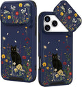 for iPhone 17 Pro Max Case - Women Cute Phone Cover Girly Pretty Fancy Unique Aesthetic Design Slide Camera Cover Protective Case for Apple for iPhone 17 Pro Max, Black Cat by Goocrux
