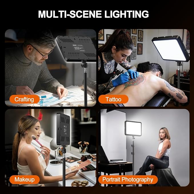 EMART 2-Pack LED Video Light Kit, 35W/3600lux Photography Lighting | 2800-7000K Dimmable Studio Lights with 11.5ft Power Cord, 46-73in Adjustable Tripod Stand for YouTube, TikTok, Recording - Image 8