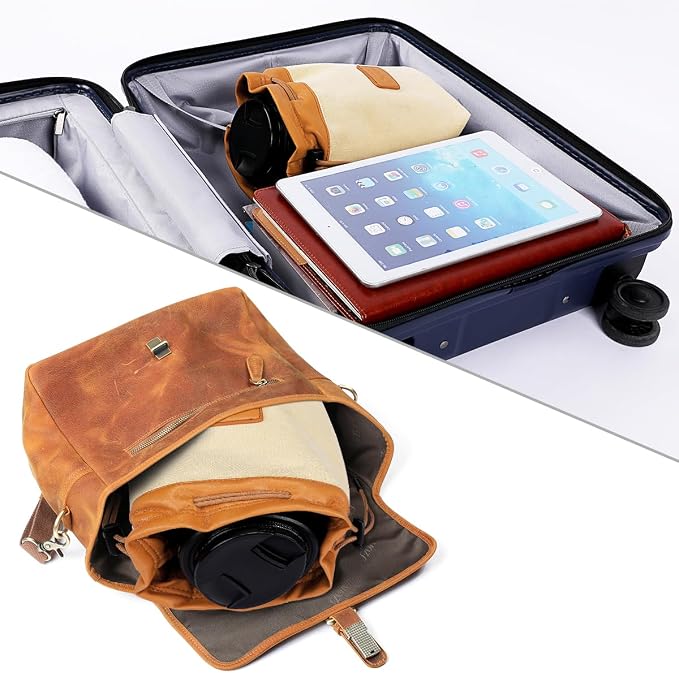 S-ZONE Soft Camera Bag DSLR Insert Handbag Drawstring Lens Case | Water-resistant Canvas, Drawstring Closure, Dust-proof, Scratch-resistant, Compatible with Canon Nikon Sony - Image 5