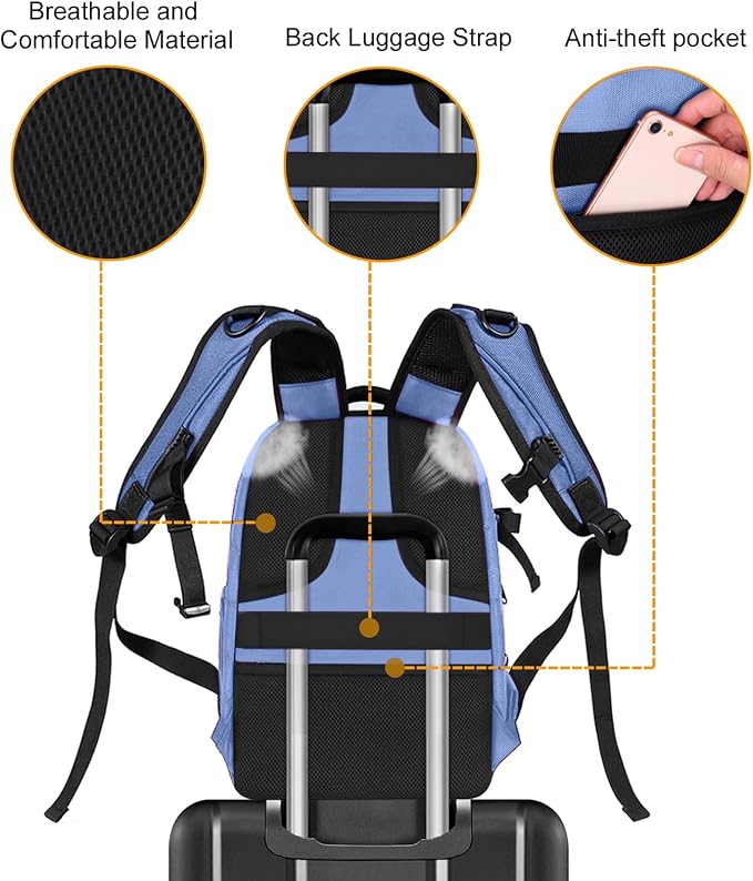 MOSISO Camera Backpack, DSLR/SLR/Mirrorless Photography Camera Bag | 15-16 inch Waterproof Hardshell Case with Tripod Holder&Laptop Compartment Compatible with Canon/Nikon/Sony, Slate Blue - Image 8