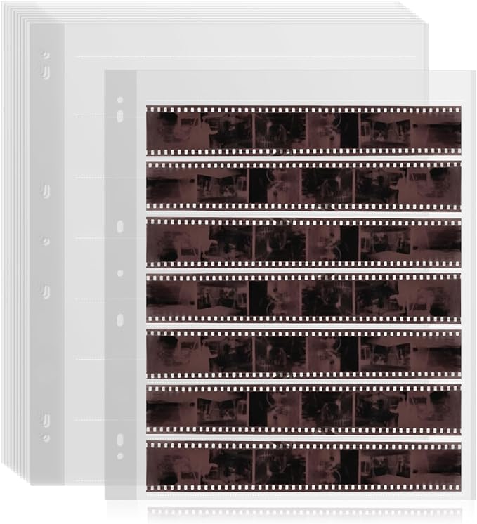 25 Pcs 35mm Film Negative Sleeves Film Negative Storage Presentation Materials 35mm Size Negative Pages Holds Seven Strips of Six Frames Help You Collect and Organize Film by KDIMSY
