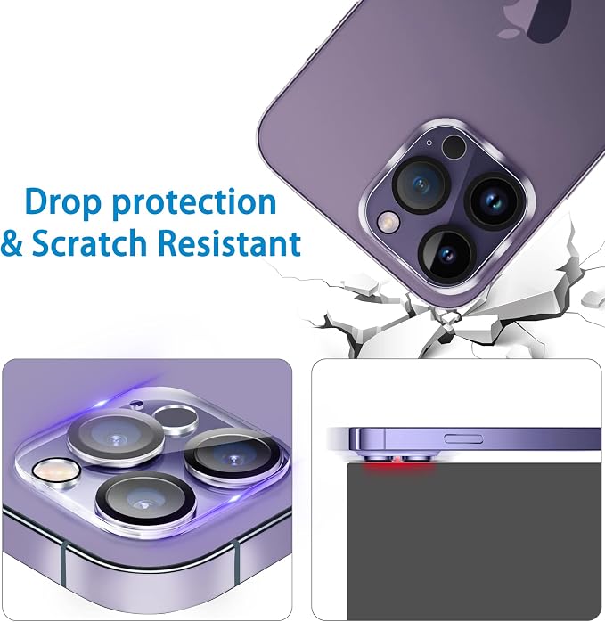 Dengduoduo 3 Pack Tempered Glass Camera Lens Protector for iPhone 14 Pro 6.1" & iPhone 14 Pro Max 6.7", Ultra HD, 9H Hardness, Anti-Scratch, Case Friendly, Easy to Install [No Affect on Night Shots] - Image 5