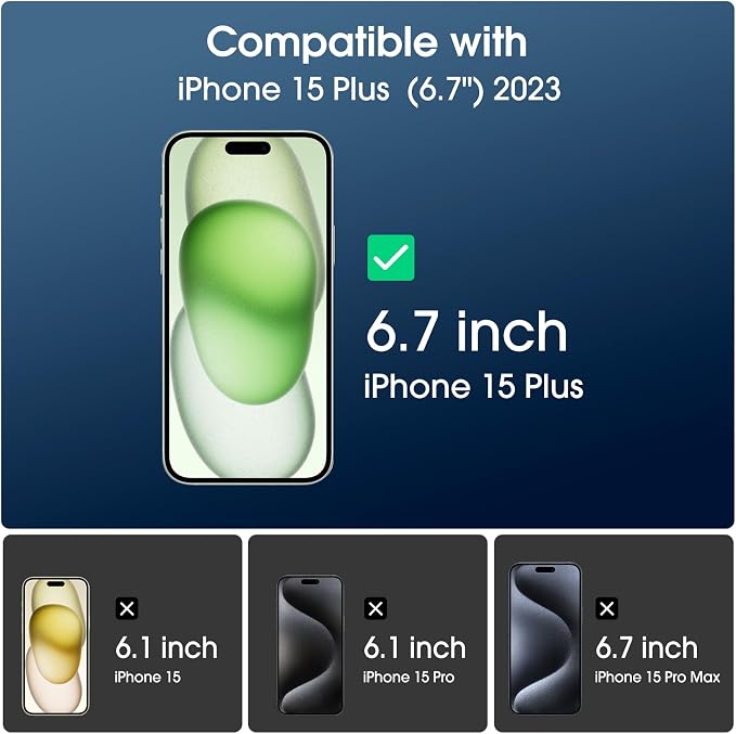 amFilm OneTouch for iPhone 15 Plus Screen Protector 6.7'' Tempered Glass | Auto-Alignment, 30s Install, Bubble Free, Scratch & Drop Protection, HD Clear, Camera Lens Protector, 2+2 Pack (15-6.7'') - Image 2