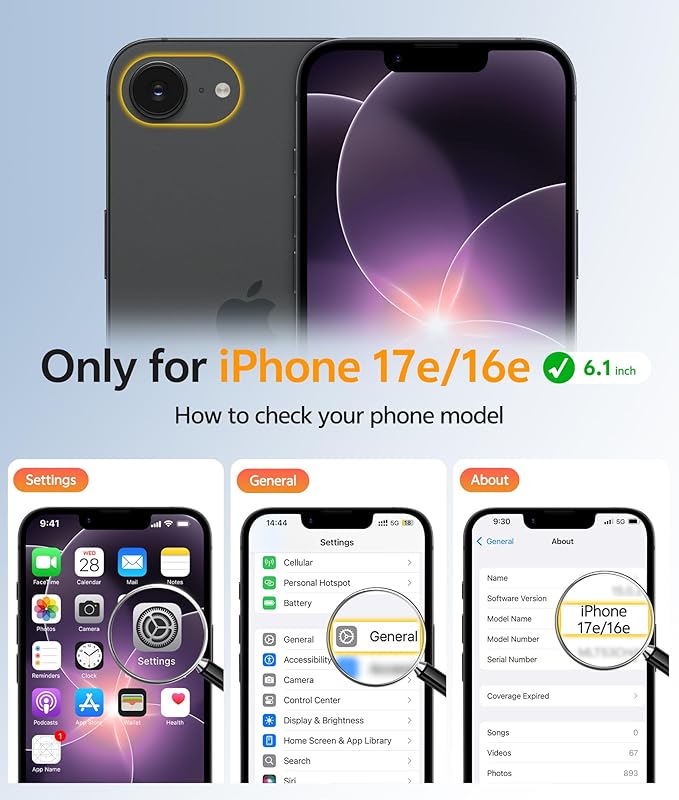 FNTCASE for iPhone 17e/ iPhone 16e Case, Fit for Magsafe, Screen Protector | Translucent Matte Magnetic Back, 14FT Military Grade Drop Protection, Shockproof Protective Phone Cover, Purple - Image 2