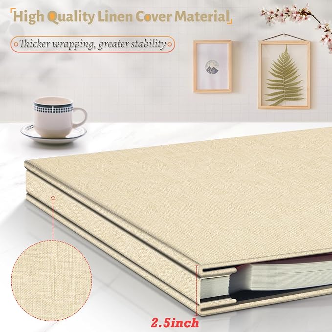 Artfeel Photo Album Self Adhesive Scrapbook,120 Pages Large Photo Book for 4x6,5x7,8x10 Pictures,DIY Album for Baby Wedding Family Travel Birthday,with Metallic Pen and Scraper - Image 5