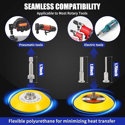133 PCS Sanding Disc Drill Polishing Kit Sanding Attachment, 3 Inch Wet Dry Headlight Restoration Kit, Hook and Loop Sandpaper Buffing Pads with Rotary Tools for Car Wood Metal Glass Resin Expoxy - Image 2