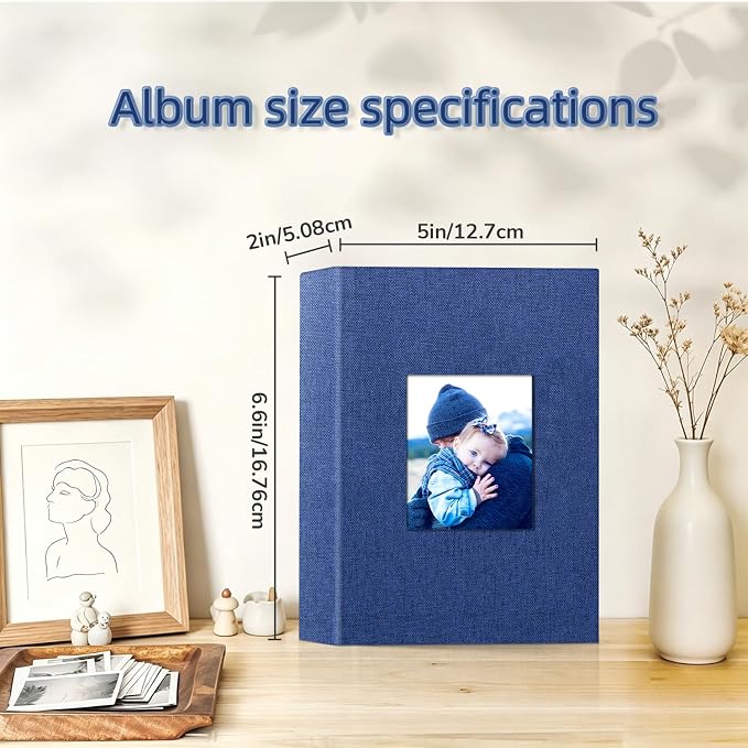 Popotop Photo Album 4x6-100 Photos Photo Books with 100 Vertical Pockets,Linen Cover Albums for Family Wedding Anniversary Baby Vacation Pictures - Image 4