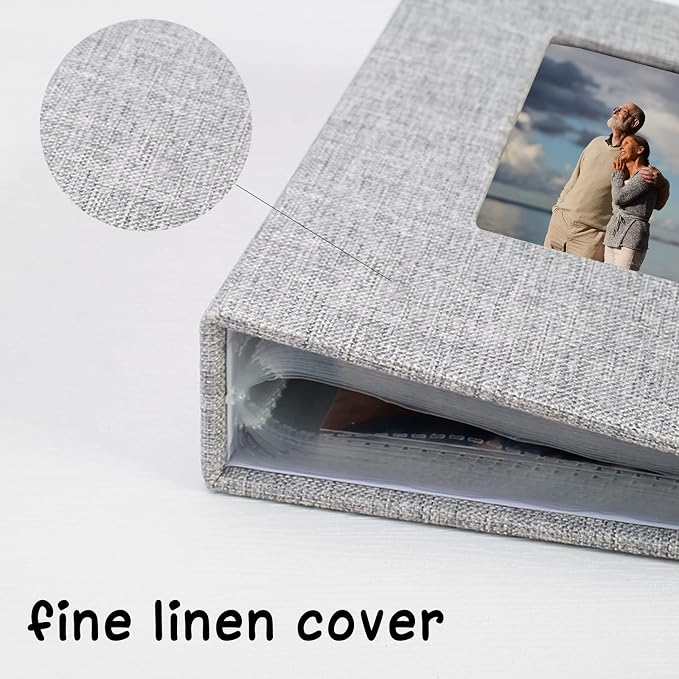 Small Photo Album 4x6, Pack of 2 Linen Cover Mini Photo Book, 26-Page Holds 52 Pictures, Art Presentation or Postcards Storage for Baby, Wedding - Image 3