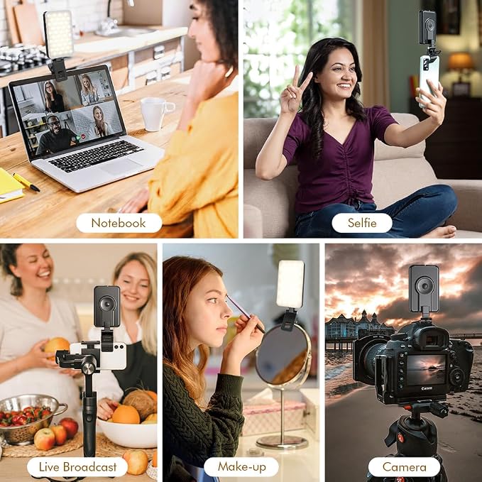Selfie Light for iPhone,Portable Phone Clip on Light,Rechargeable LED Ring Light for Phone,Video Recording,Camera,Laptop,TikTok,Tablet,Vlog,Computer,5 Lighting Modes,80 LED High Power - Image 5