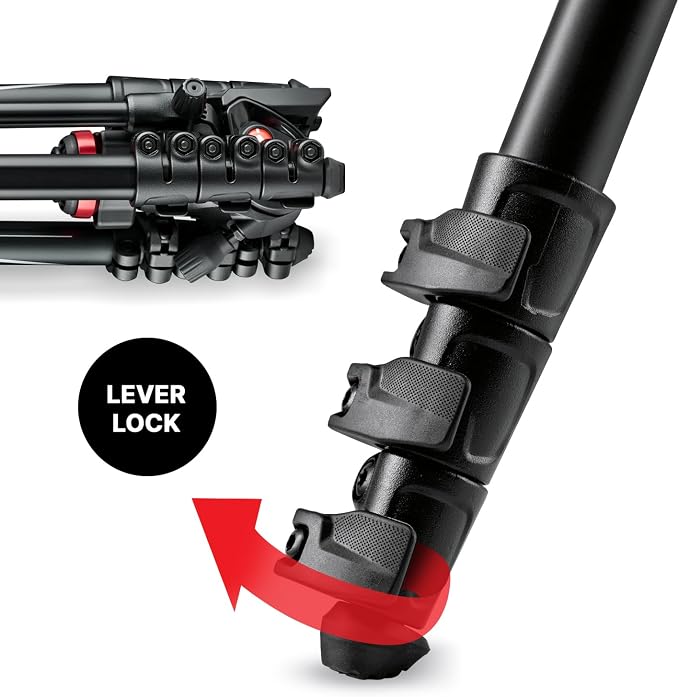 Manfrotto Befree Live, Travel Video Tripod with Video Camera Head and Lever Closure, Aluminum Tripod for DSLR, Mirrorless, Reflex Cameras and Video Cameras, Camera and Video Accessories - Image 5