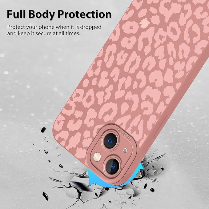 Cute Pink Cheetah Print Phone Case for iPhone 13 Mini 5.4" | Aesthetic Leopard Pattern Design Cover Full Camera Lens Protective Shockproof Soft Slim TPU Funda for Women Girls - Image 3