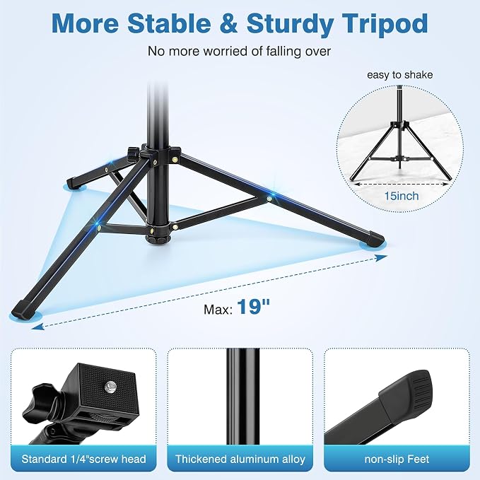 70" Phone Tripod with Remote & Holder, Portable Cell Phone Stand | Selfie Stick for Video Recording, Compatible with iPhone 14/13 Pro Max/Android/Camera - Image 6