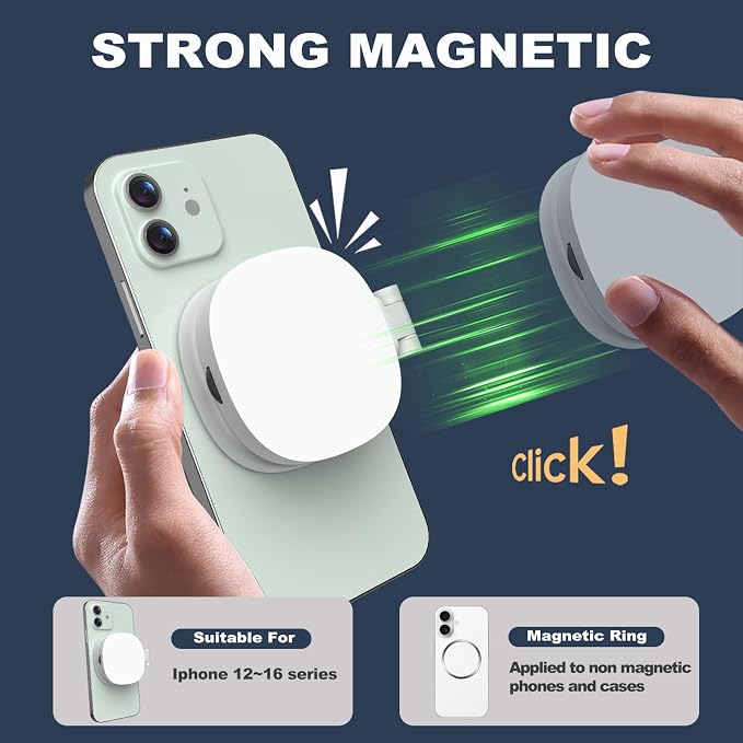 Magnetic Selfie Light, Phone Light Compatible with MagSafe iPhone & Android, Portable LED Fill Ring Light for Selfies/Photography/Video Recording/TikTok/Vlog/Zoom Calls/Conference/Makeup(White) - Image 5