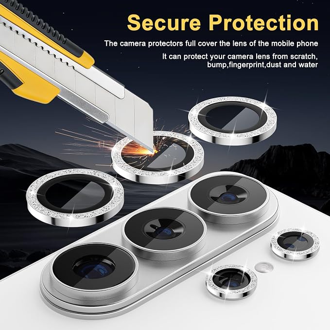 Camera Lens Protector for Samsung Galaxy S26 Ultra, Glitter Silver | Tempered Glass, Auto-align Tray, Easy Installation, Case Friendly, Anti-Scratch, HD Clear, Ultra Slim - Image 2