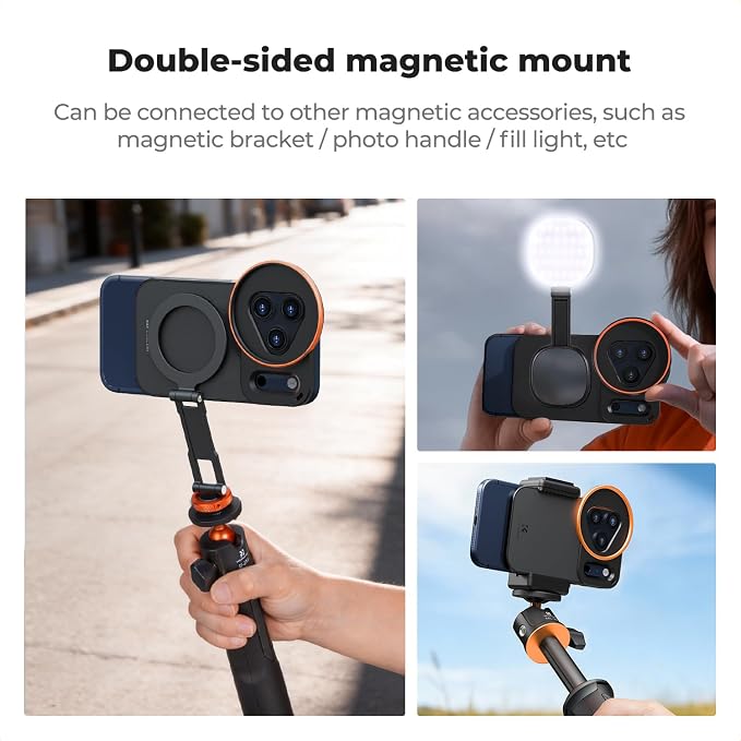 K&F CONCEPT Double-Sided Magnetic Lens Filter Mount Adapter | Compatible with iPhone 17 Pro Max and 58mm Threaded Filters, iPhone Filter Mount, FA101 - Image 4