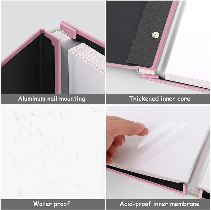 Zesthouse Large 18In Photo Album Self Adhesive 60 Pages, Scrapbook Albums with Sticky Page Holds 10x12 & 8x10 & 5X7 & 4x6 Pictures, DIY Photo Book Ideal Gift for Family Wedding Baby - Image 6