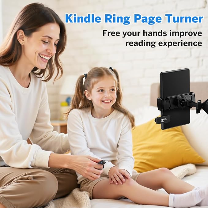 Page Turner Ring for Kindle,Remote Control for iPhone iPad Tablets eReaders | Clicker Page Turner for Kindle Accessories for Camera Video Record&Shutter Selfie with Storage Bag, Fits Thick Cases (Black) - Image 2