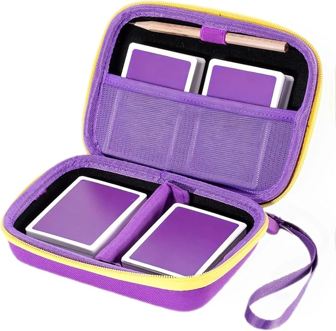 ProCase Hard Playing Card Game Carrying Case, Holds 300+ Cards -Purple | Travel Storage Box, Compatible with UNO, Five Crowns, SKYJO, PlayMonster and More Card Games, Case Only by ProCase