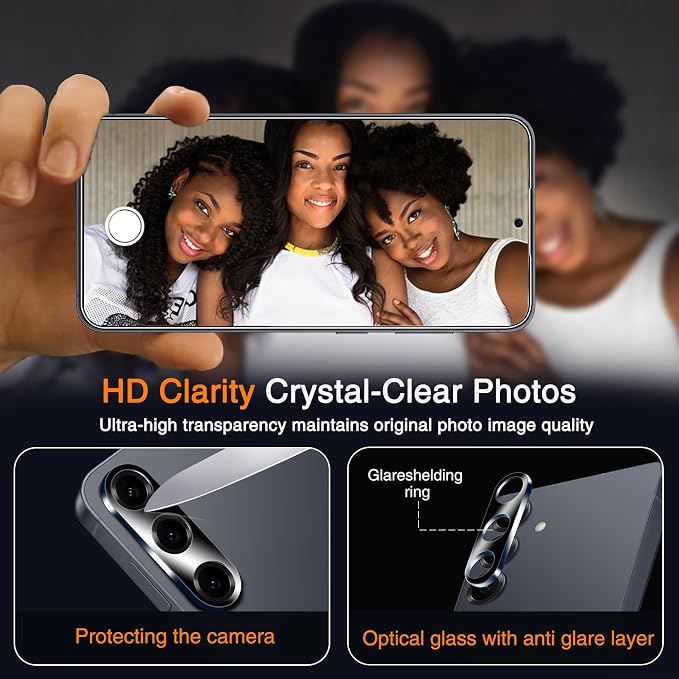 Wiaocit Tempered Glass Screen Protector for Samsung Galaxy S25 Plus | 3+3 Pack, 9H Hardness, Camera Lens Protector, Installation Frame, Bubble Free, Case Friendly - Image 6