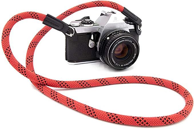 Camera Strap Vintage 100cm Nylon Climbing Rope Camera Neck Shoulder Strap for Micro Single and DSLR Camera.(Red/Black) - Image 2