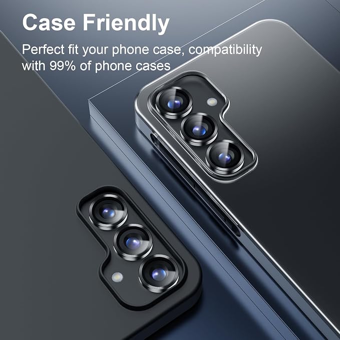 Korecase for Galaxy S25 Camera Lens Protector, 9H Tempered Glass Anti Scratch Camera Screen Protector Film Shcokproof Metal Ring Lens Protector for Galaxy S25,Silver - Image 6