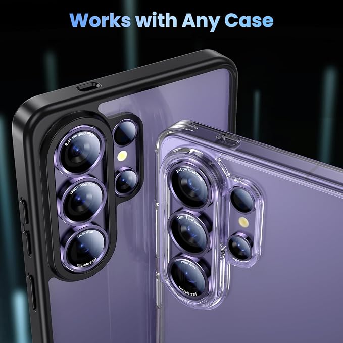Uyiton for Samsung Galaxy S26 Ultra Camera Lens Protector, Unique Design | Case Friendly, Top 9H+ Shatterproof Sapphire Glass, Easy Install, Ultra HD, Military-Grade, Metal Camera Cover, Violet - Image 5
