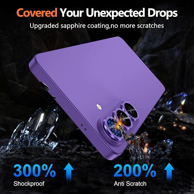 for Samsung Galaxy S26 Camera Lens Protector, Individual Metal Ring Tempered Glass Lens Cover, [Strong Adsorption] Scratch Resistant Ultra-Thin HD Clear Lens Cover, 1 Set-Purple - Image 5