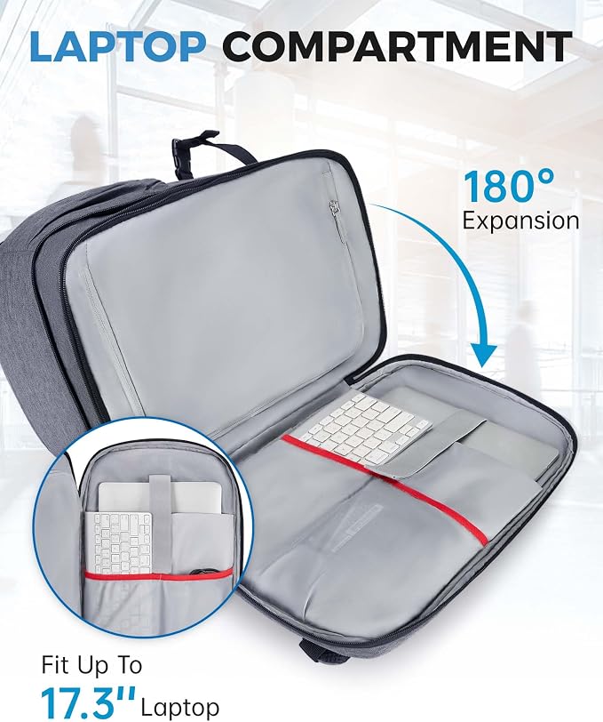 BAGSMART Camera Bag for DSLR, Waterproof Camera Backpacks for Photographers, Camera Case with Laptop Compartment-15.6" Grey - Image 3