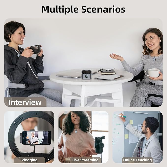 Wireless Mini Microphone for Android, Clip On Mic with Charging Case | 7H Battery Life, Noise Canceling Lapel Microphone for Content Creators Video Recording Vlogging, YouTube - Image 9