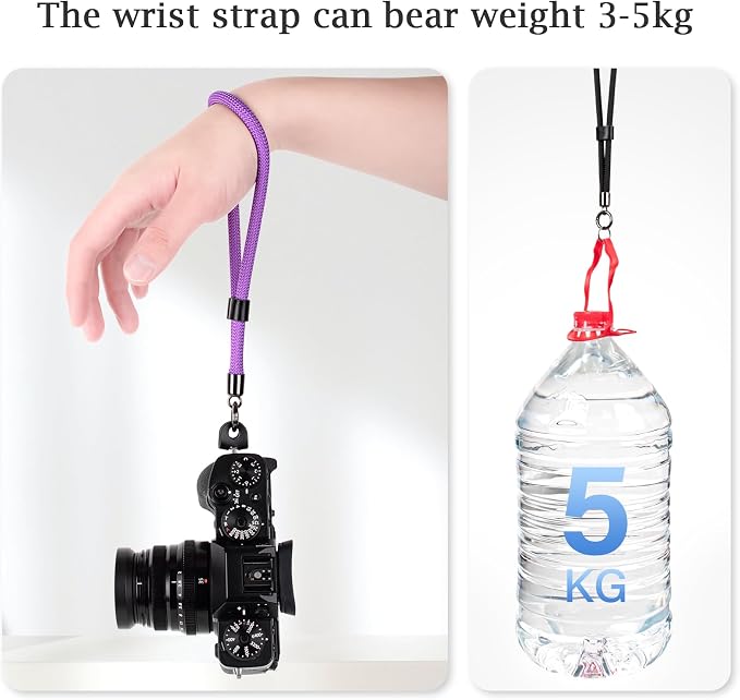 VOVMOEYA Camera Wrist Strap Rope,Camera Hand Strap Compatible with Fujifilm Nikon Sony DSLR Camera - Purple - Image 3