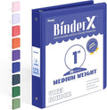 BinderX Extra Durable 3 Ring Binder, Round Rings 1 Inch Binder | Fits 175 Sheets of 8.5x11 Paper, Customizable View Cover with Inside Pockets, Cute 1" Binders, 1 Inch 1 Pack, Royal Blue by Sooez