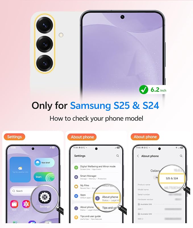 FNTCASE for Samsung Galaxy S25/S24 Case, Fit for Magsafe, Screen Protector | Translucent Matte Magnetic Back, 14FT Military Grade Drop Protection, Shockproof Protective Phone Cover, Light Purple - Image 2