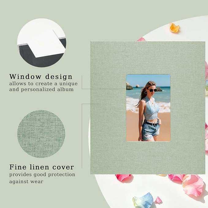 Photo Album 8x10, Pack of 2 Linen Picture Book, 26-Page Album Holds 52 Photos Art Presentation Folder for Picture or Certificates Storage - Image 2