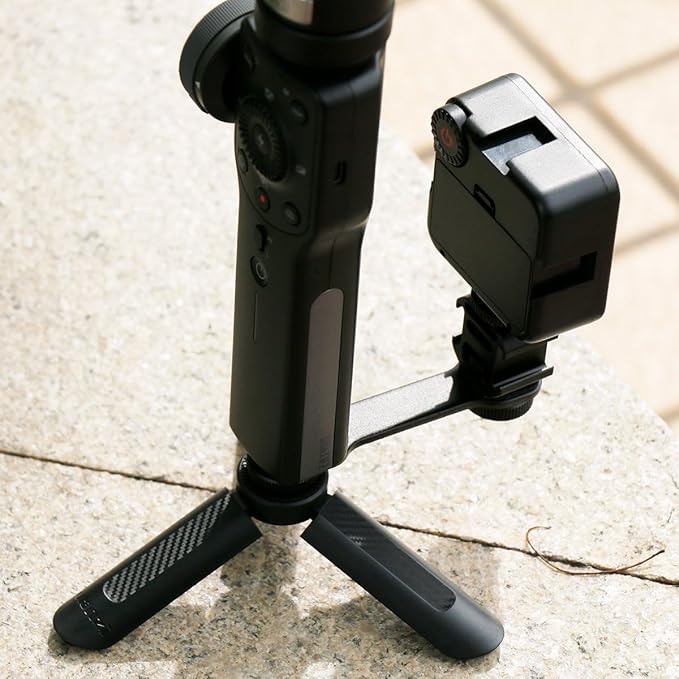 ULANZI PT-3 Triple Cold Shoe Mount Plate Mic Video Light Extension Bracket | Microphone Stand Rig Mount Compatible with DJI OSMO Mobile 3 2 OM 4 Zhiyun Smooth 4/Feiyu Vimble 2 Gimbal Stabilizer Camera - Image 5