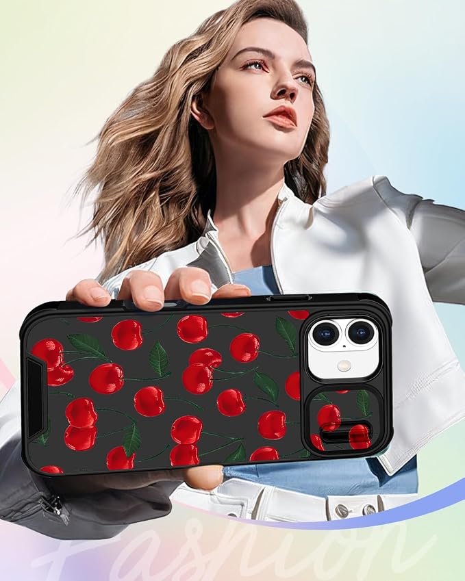 Buleens for iPhone 16 Plus Case 6.7 Inch - with Ring Stand & Camera Cover Aesthetic Cute Designed for Women Girls Girly Pretty Kawaii Cherry Phone Case for iPhone 16 Plus Compatible with Magsafe - Image 6