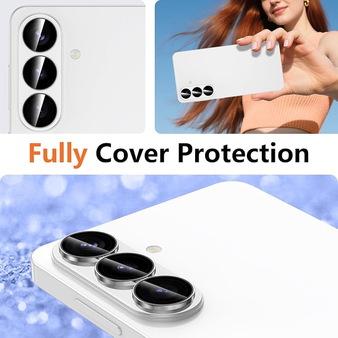 for Samsung Galaxy S26 Camera Lens Protector, Individual Metal Ring Tempered Glass Lens Cover, [Strong Adsorption] Scratch Resistant Ultra-Thin HD Clear Lens Cover, 1 Set-Clear - Image 8